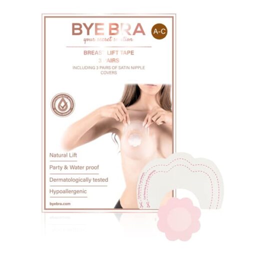 Bye Bra - Breast Lift & Silk Nipple Covers A-C 3 Pairs