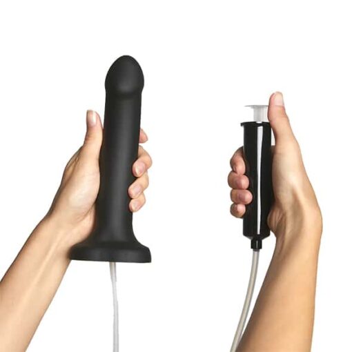Strap-On-Me - Semi-Realistic Squirting Dildo Cum Black L