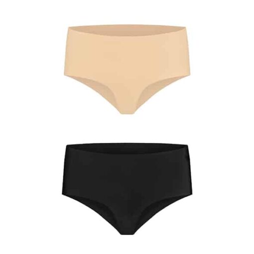 Bye Bra - Invisible High Brief Nude + Black L